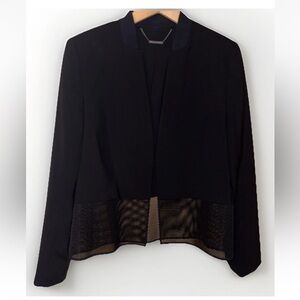 Elie Tahari Black Mesh Hem Blazer